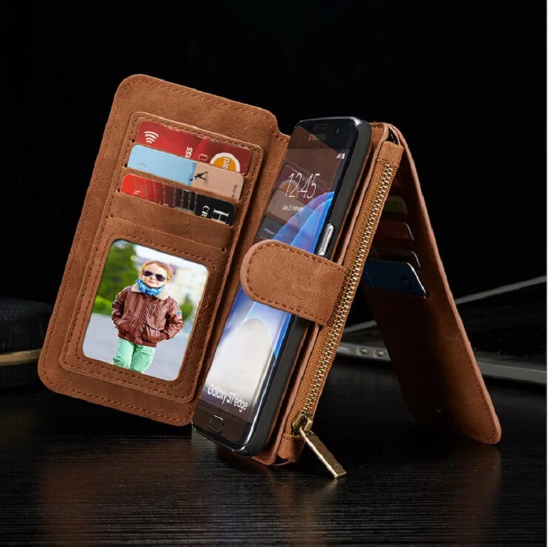 imágenes para Multifunción Bolsa Del Teléfono Fundas Para Samsung Galaxy S6 S7 de La Reja Plus NOTA 5 Monedero de Cuero Con Cremallera Monedero Bolsa Bolso de La Señora cubierta imágenes para Multifunción Bolsa Del Teléfono Fundas Para Samsung Galaxy S6 S7 de La Reja Plus NOTA 5 Monedero de Cuero Con Cremallera Monedero Bolsa Bolso de La Señora cubierta