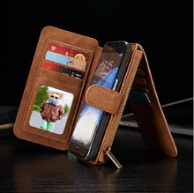 Multifunction Wallet Leather Phone Bag Cases For Samsung Galaxy S7 S6 Edege Plus NOTE 5 Zipper Purse Pouch Lady Handbag Cover