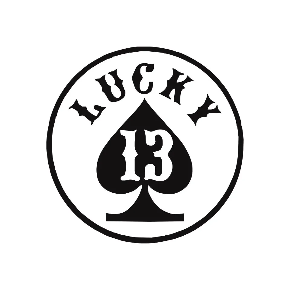 Cunymagos LUCKY 13 Spades Car Sticker Decal Funny Motorcycle Decorative Personality Car Styling Window Auto Stickers 12.512 (3)