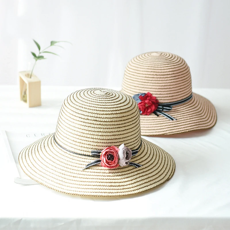 Летняя Корейская версия женской Рыбацкая Шляпа новая защита от солнечных лучей на пляже хлопковая шляпа от солнца пряжа соломенная шляпа праздничные женские шапки