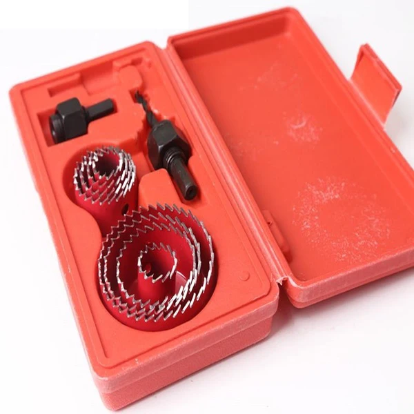 

Durable 8pc Down Lights Hole Cutter Saw Holesaw Kit Set Red