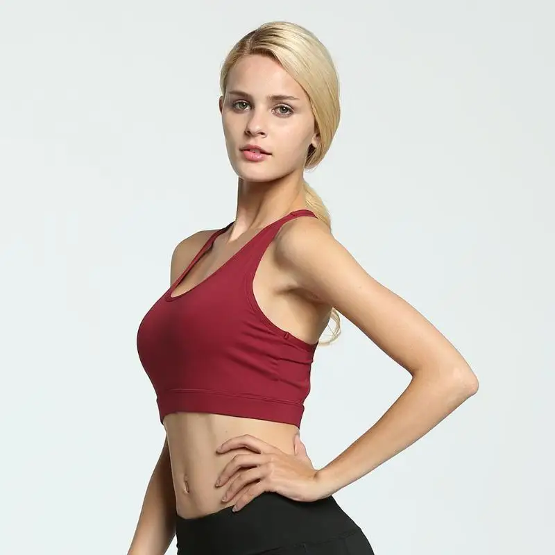 Women Sports Bra Back Pocket Shockproof Fitness Jogging Yoga Sports Gym