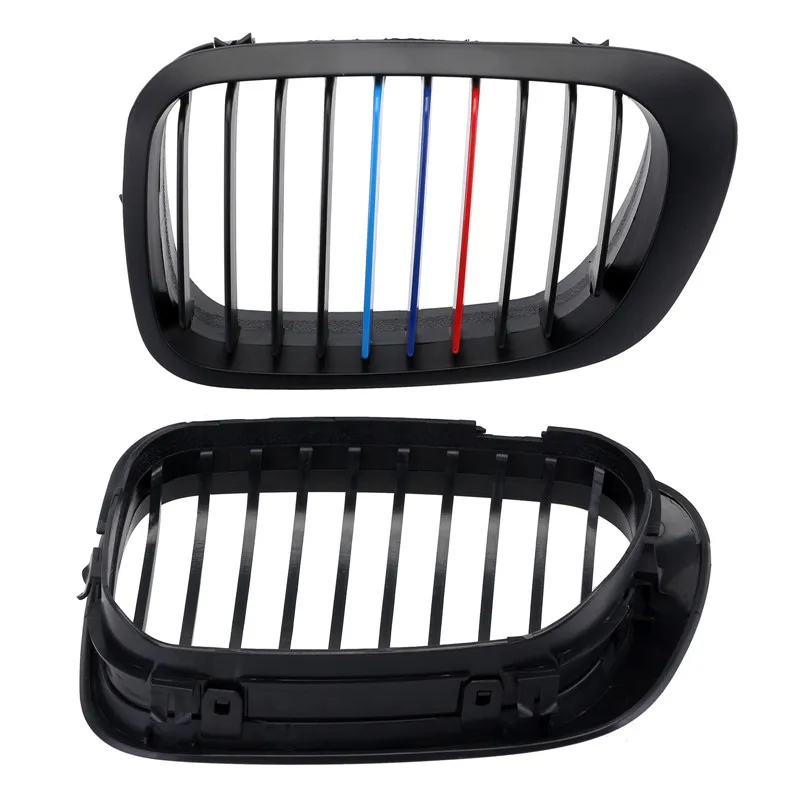 

For BMW E46 3 SERIES 1998 1999 2000 2001 2 Doors 1 Pair Car Front Kidney Grille Matte Black M Color Racing Grills D30