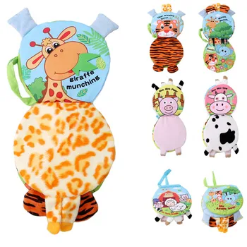 

0-12 Month Baby Rattles Toys Cute Elephant Animal Cloth Book For Toddlers Learning Early Education Toys Christmas Gift 889745