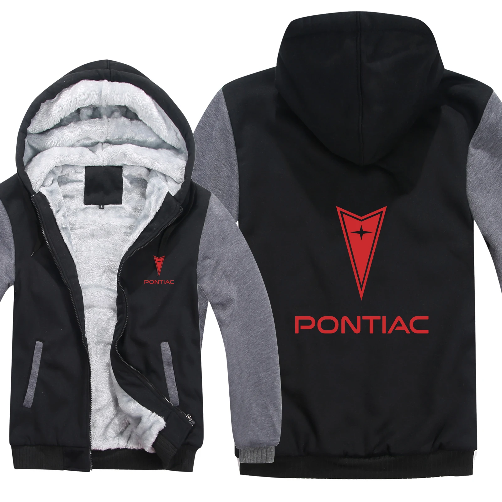 

Winter Pontiac Hoodies Men Fashion Coat P Wool Liner Jacket Pontiac Sweatshirts Hoody HS-011