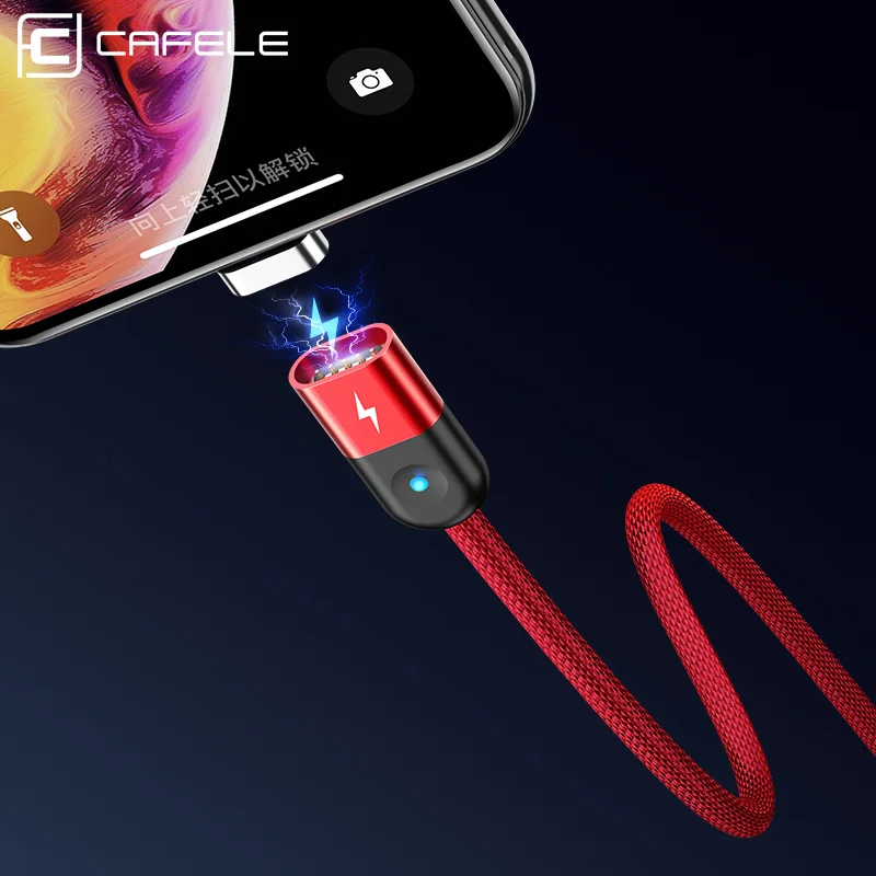 CAFELE usb зарядный кабель для iPhone Micro type C USB кабель для samsung huawei Xiaomi передачи данных Магнитный кабель светодиодный светильник