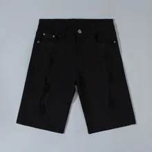 Мужские джинсовые шорты летние джинсовые шорты модные уличные мужские Стрейчевые прямые тонкие черные шорты размер s-xl XXL