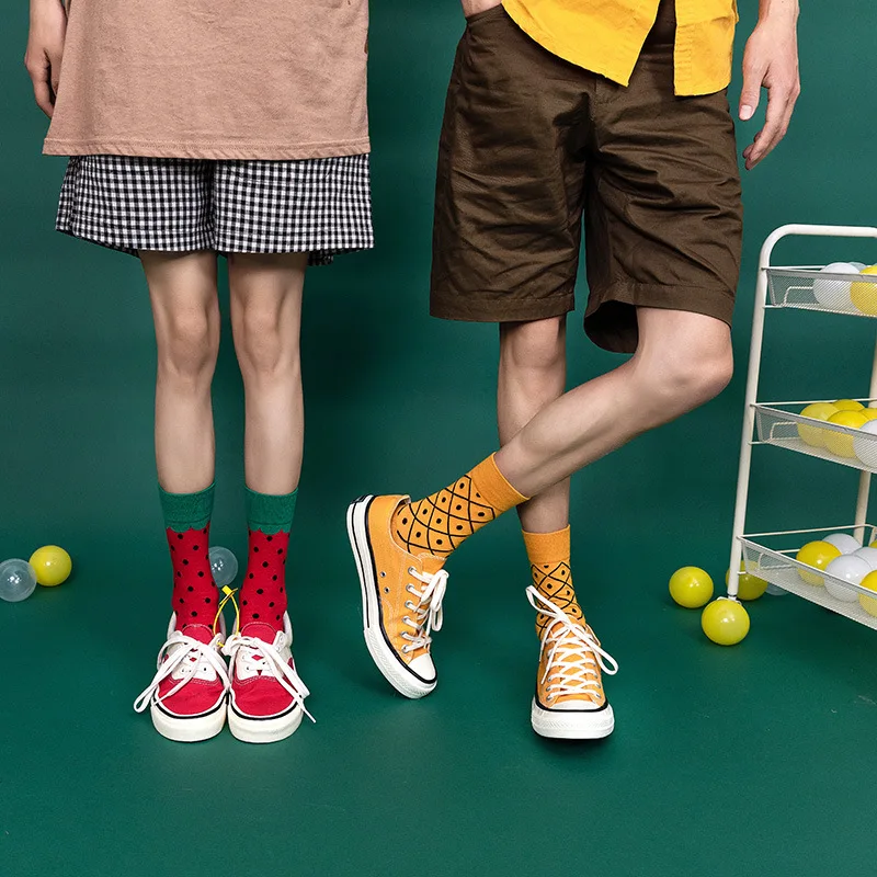 Креативные хлопковые уличные модные женские носки с принтом; цветные забавные носки с героями мультфильмов; высококачественные осенние носки