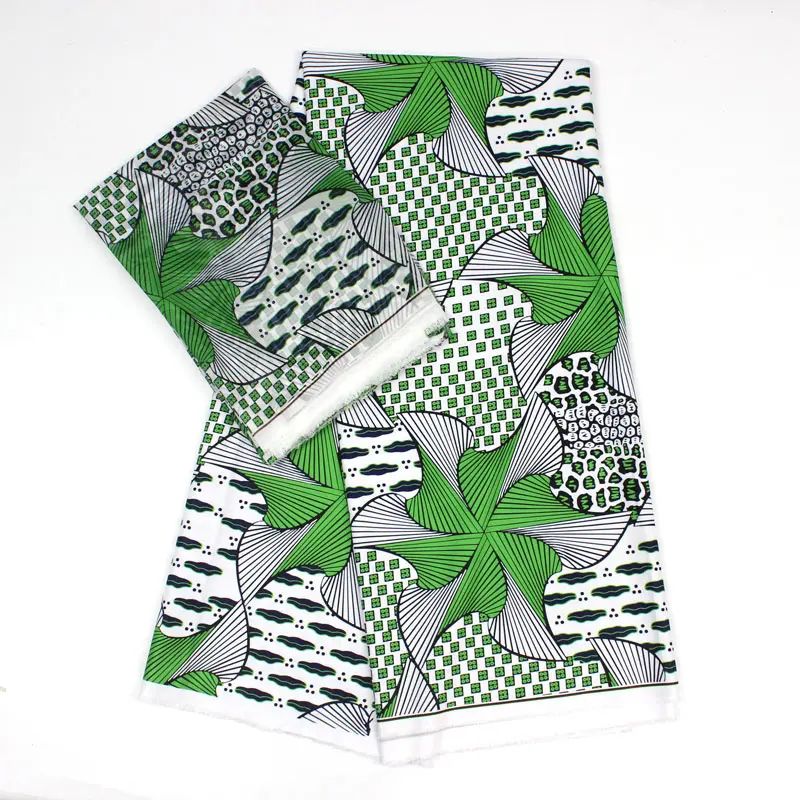 Шелковая шифоновая ткань с цифровой печатью Анкара ткань, Африканский Воск шаблон 4 ярдов шелковая восковая ткань+ 2 ярдов шифон