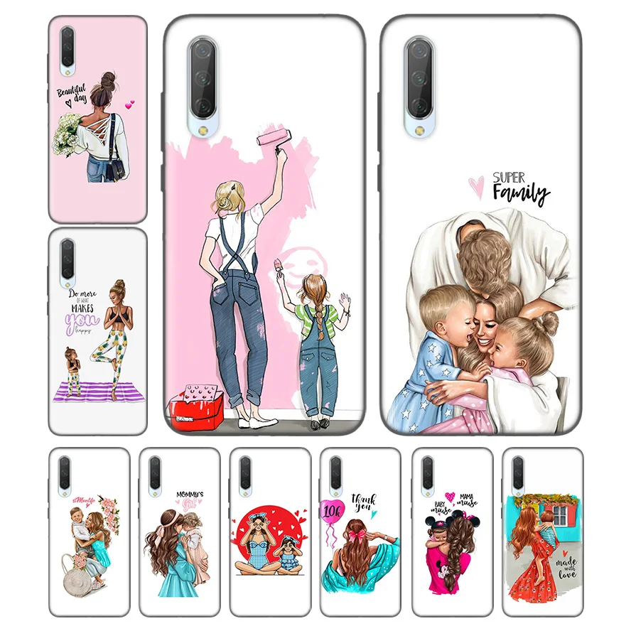 

Silicone Case For Xiaomi Redmi Note 7 7A 7S 6 6A 5 K20 Mi A1 A2 8 9T CC9 CC9E Lite Pro F1 Cover Capa Super Mom Dad And Baby Capa