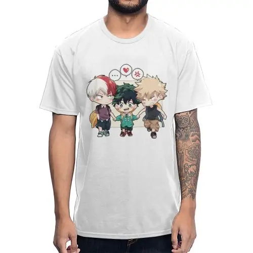 Anime My Hero Academia Todoroki Shoto Falso Suelta Dos Pullover Bakugou Katsuki Camiseta de Manga Larga Midoriya Izuku Blusa Corta