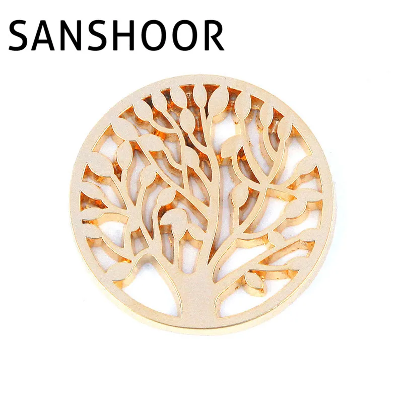 

New Arrival 33mm Large Tree of Life Coin Disc for 35mm Frame My Coin Holder Pendant 1pcs