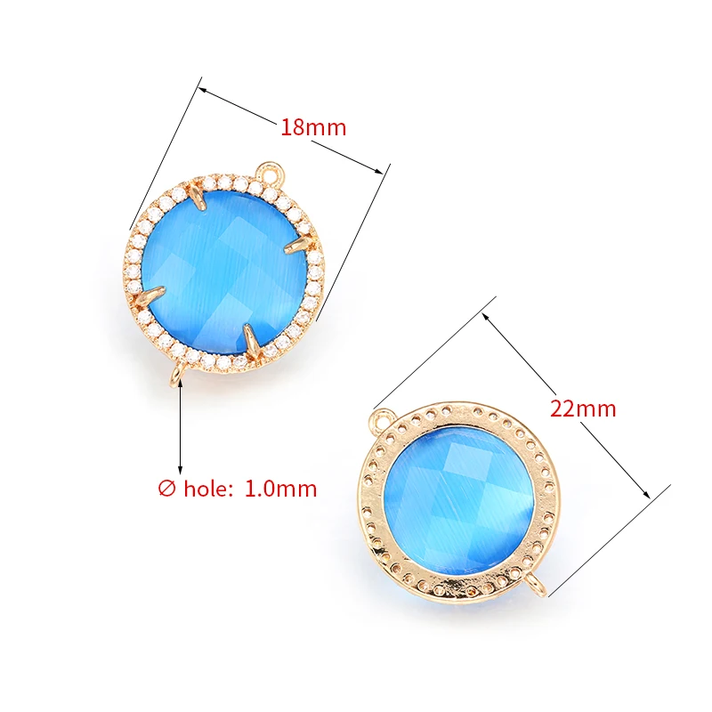 ZHUKOU 새로운 18x22mm 크리스탈 커넥터 액세서리 목걸이 쥬얼리 장식 모델에 대한 캔디 쥬얼리 결과 만들기: VS334