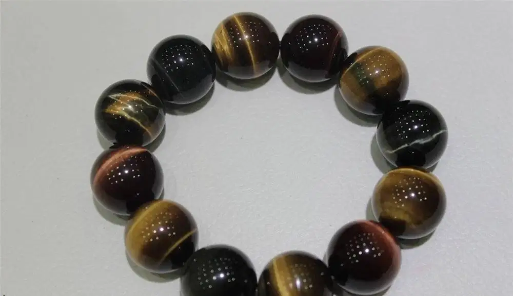 

High Quality bracelet Multi colors Tiger Eye 18.5mm 22cm