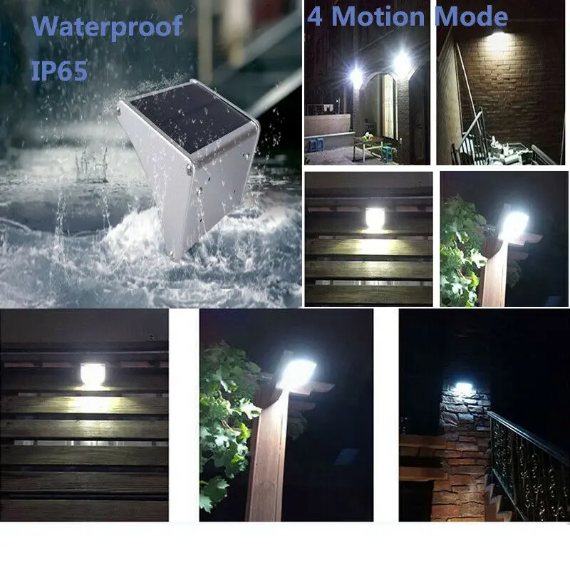 

24 LED Solar Powered PIR Motion Sensor Light Outdoor Garden Security Wall Lights