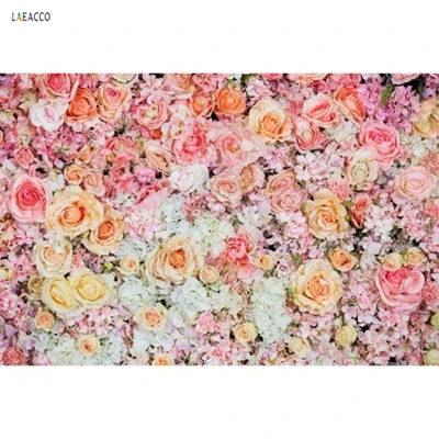 Laeacco Blossom Rose Flowers Свадебные настенные фоны для детской фотосъемки на заказ фоны для фотосъемки реквизит для фотостудии - Цвет: Розовый