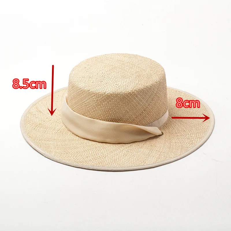 01901-HH7321 2019 nuevo diseño verano tesoro hierba tejido a mano Cinta Larga vacaciones Fedora gorra mujer ocio playa sombrero - 2