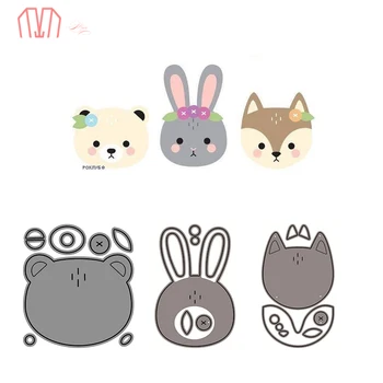 

Mai 3 Kinds of Animal Head Portrait Metal Cutting Dies Stencils for DIY Scrapbooking photo album Decorative Embossing Paper Card