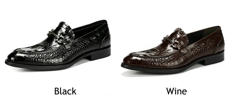 Men's Leather Casual Shoes' Oxfords Shoe Genuine Leather Shoes Men Formal Loafers Emboss Crocodile Casual Shoes Men Size 46 45   (14)