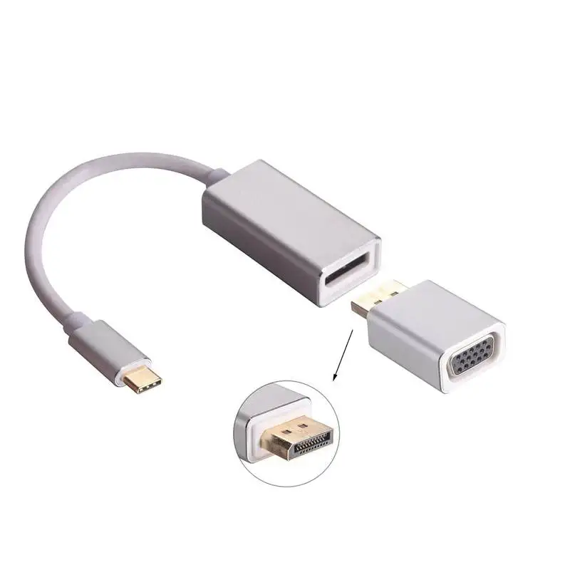 Usb C к Displayport (Dp) адаптеры Vga 3 в 1 Usb3.1 Type 4K кабель 1080P конвертер для Mac | Электроника