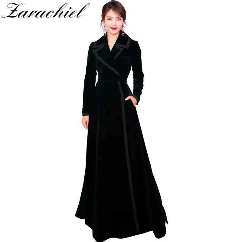 Velvet maxi coat Clearance