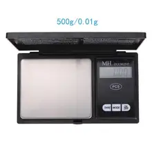 500/0.01g High Precision LED Electronic Jewelry Scale Balance Weighing Tool Portable Mini Pocket Digital Scales, 75mm*64mm