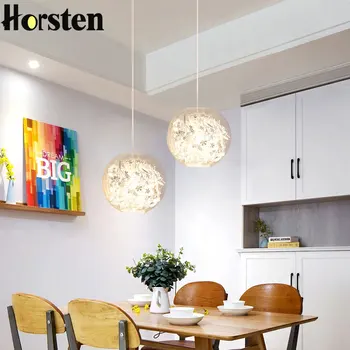 

Art Deco Glass Ball Pendant Lights LED Golden Silver Flower Glass Hanging Lamp for Restaurant Living Room Bar Clothing Store E27