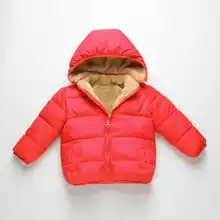 Winter Clothing Girls Down Parkas Solid Thicken Coats Hooded Warm Cotton Kids Costume Baby Boys Clothes For Newborn 1-8t 5dp009