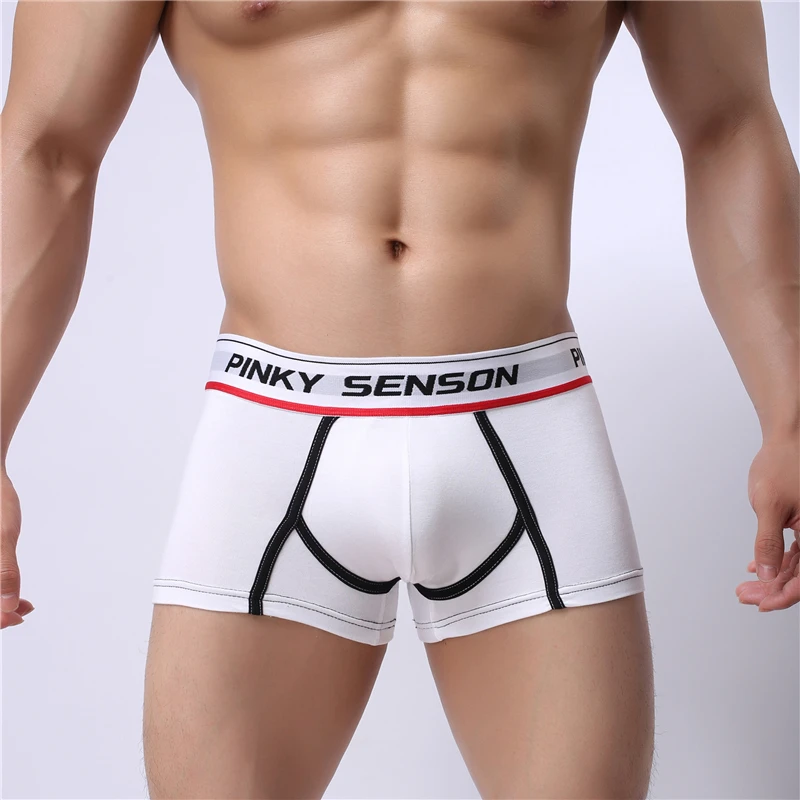 

US New Men Pinky Senson Solid Modal Underwear Boxer Shorts AC Design Sexy Love Shorts Man Gay Sleepwear Man Pants Sweet Lovers