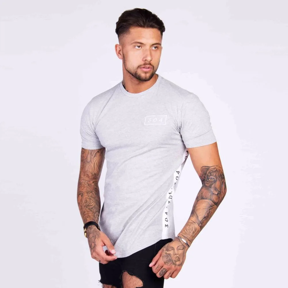 men's T Shirt Kanye West Extended T-Shirt Men clothing Curved Hem Long line Tops Hip Hop Urban Blank Justin Bieber