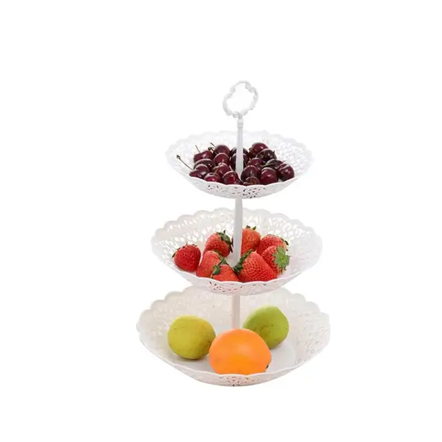 Three Tier White Fruit Plate And Dessert Stand Snacks Basket For Three Tier White Fruit Plate And Dessert Stand Snacks Basket For Wedding Home Party Serving Platter