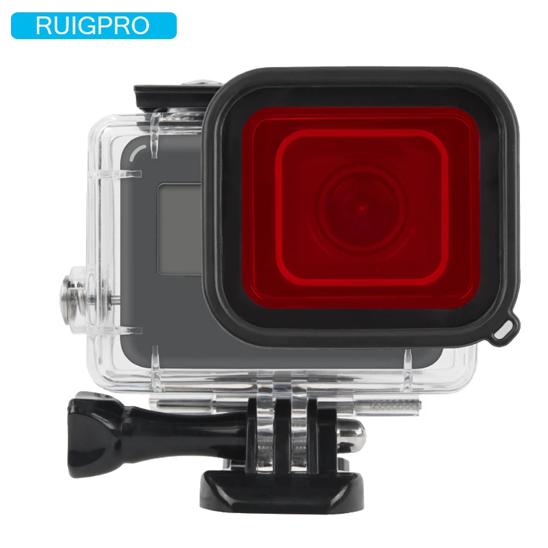 

Ruigpro for Waterproof Housing Case for Gopro Hero 5 6 7 Underwater Box for Go Pro Hero5 Camera Accessories with red filter