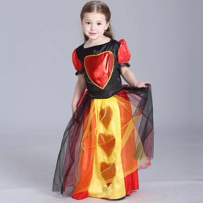 

Halloween Cinderella Heart Queen Princess Children's fantasy costumes Girl Dress Toddler kids dresses for Girls Clothes