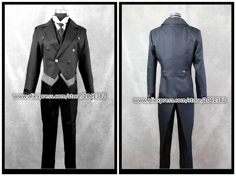 

Anime Black Butler Sebastian Michaelis Cosplay Black Uniform Outfit Halloween Costumes for Women Mens Carnaval Disfraces New