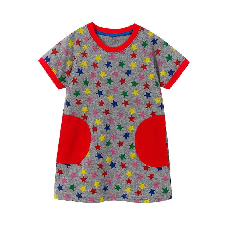 VIDMID/платья для маленьких девочек; детская одежда; хлопковые пляжные платья; летняя брендовая одежда в стиле пэчворк для девочек 2-7 лет