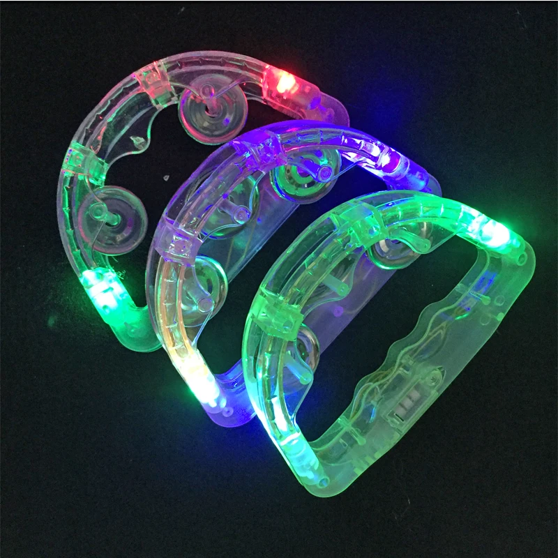 

wedding decoration Colorful LED Flashing Baby Rattle Hand led Light Up LED Tambourine Luminous Toys rave Bar KTV Party Prop
