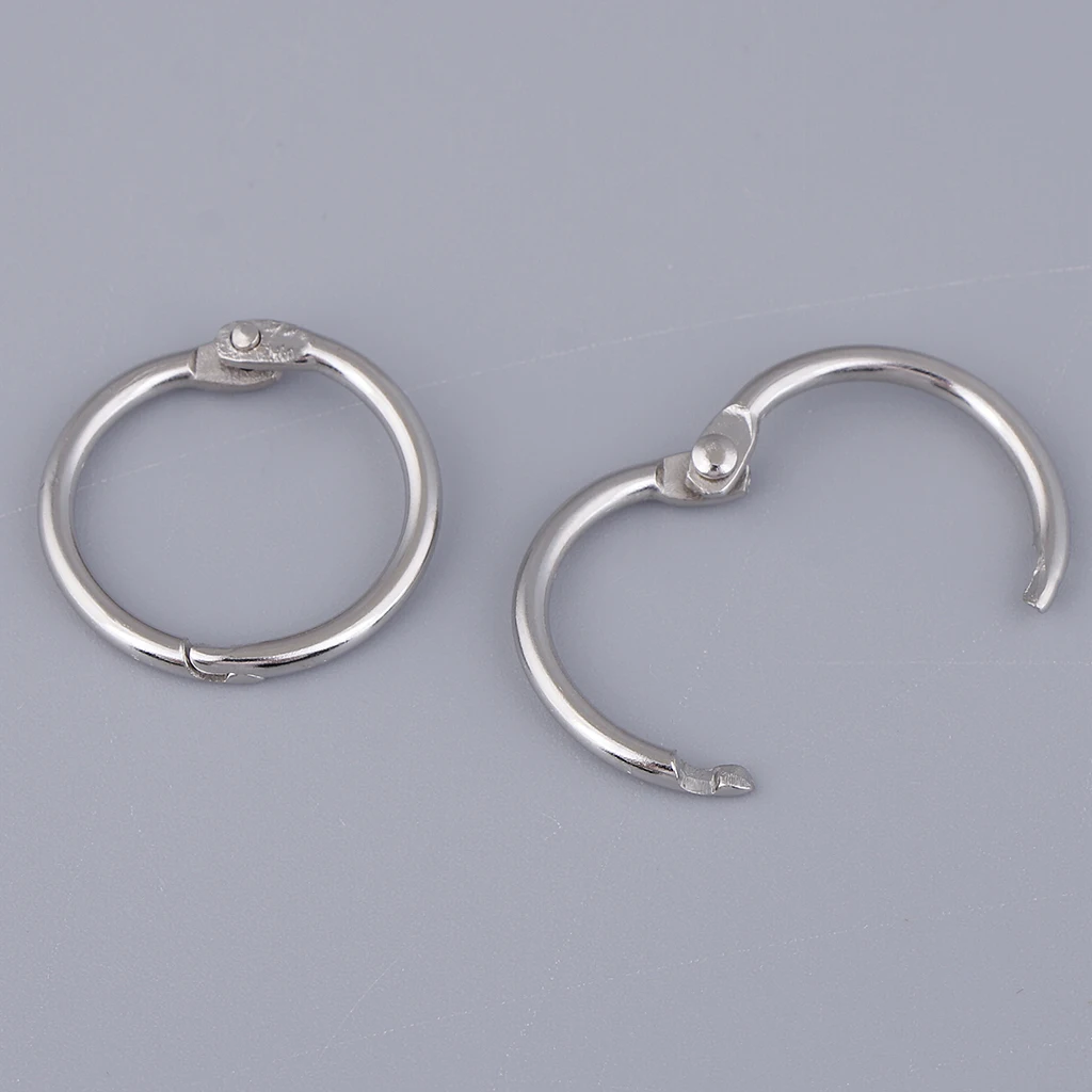 Set of 10 Pieces Metal Paper Blinder Split Rings Golden Single Ring Loose Leaf DIY Travel Notebook, Photo Album and Scrapbooking