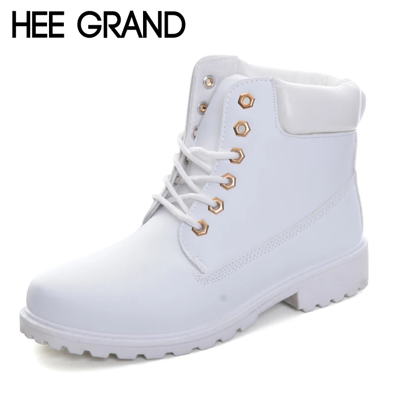 

HEE GRAND Lace Up Candy Colors Women Boots 2017 Creepers British Style Ankle Boots Casual Shoes Woman Size 36-41 XWX5959