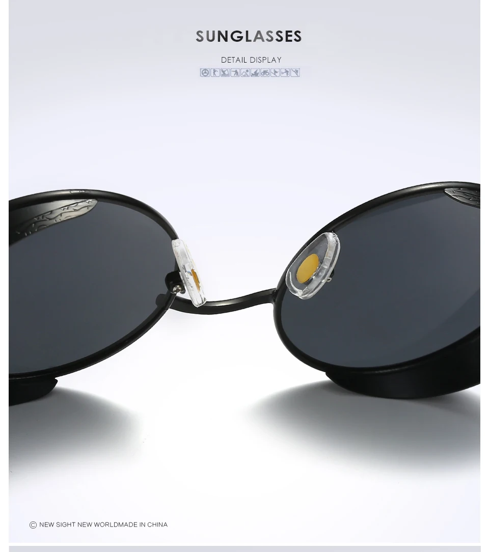 RoShari, круглые металлические поляризованные солнцезащитные очки, для женщин и мужчин, фирменный дизайн, серебристая оправа, солнцезащитные очки, Ретро стиль, стимпанк, солнцезащитные очки для мужчин, gafas