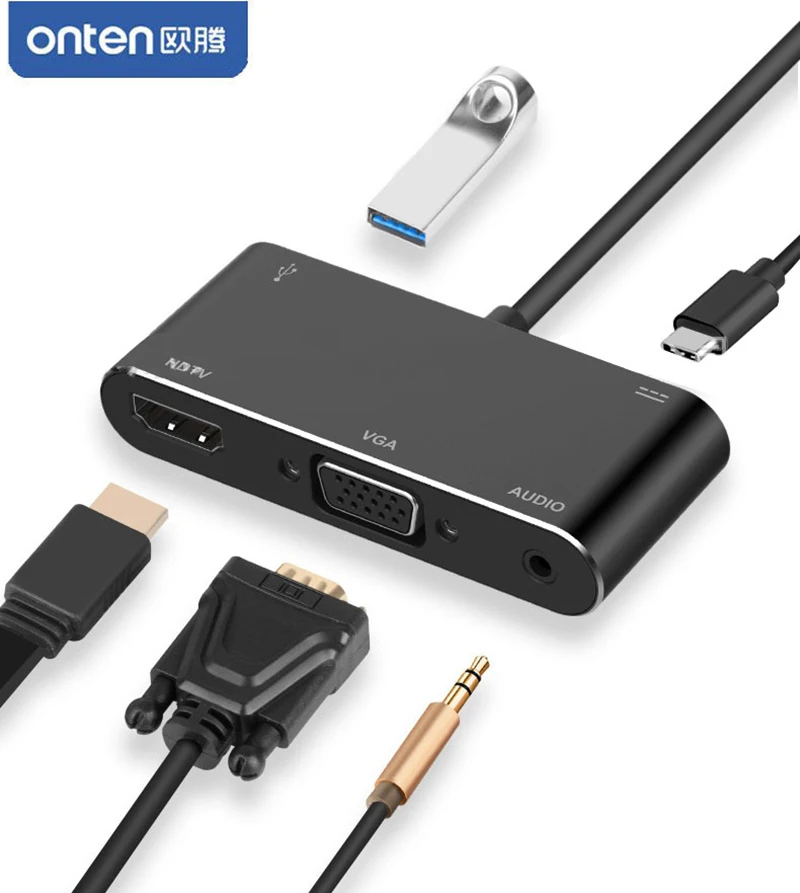 

Type C to HDMI VGA TV USB 3.0 Audio Adapter for MacBook Samsung Galaxy S9/S8 Note 8/9 Huawei Mate 10 20 P30 Pro LG G5 to TV HDTV