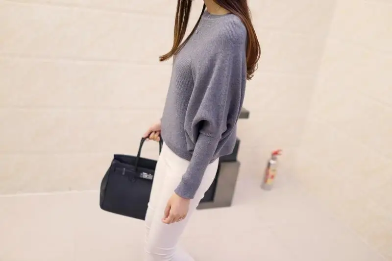 OHCLOTHING Весна Корейский женские низкий воротник свободно, размер свитер пуловер женский модная одежда для девочек пальто Твердые Топы