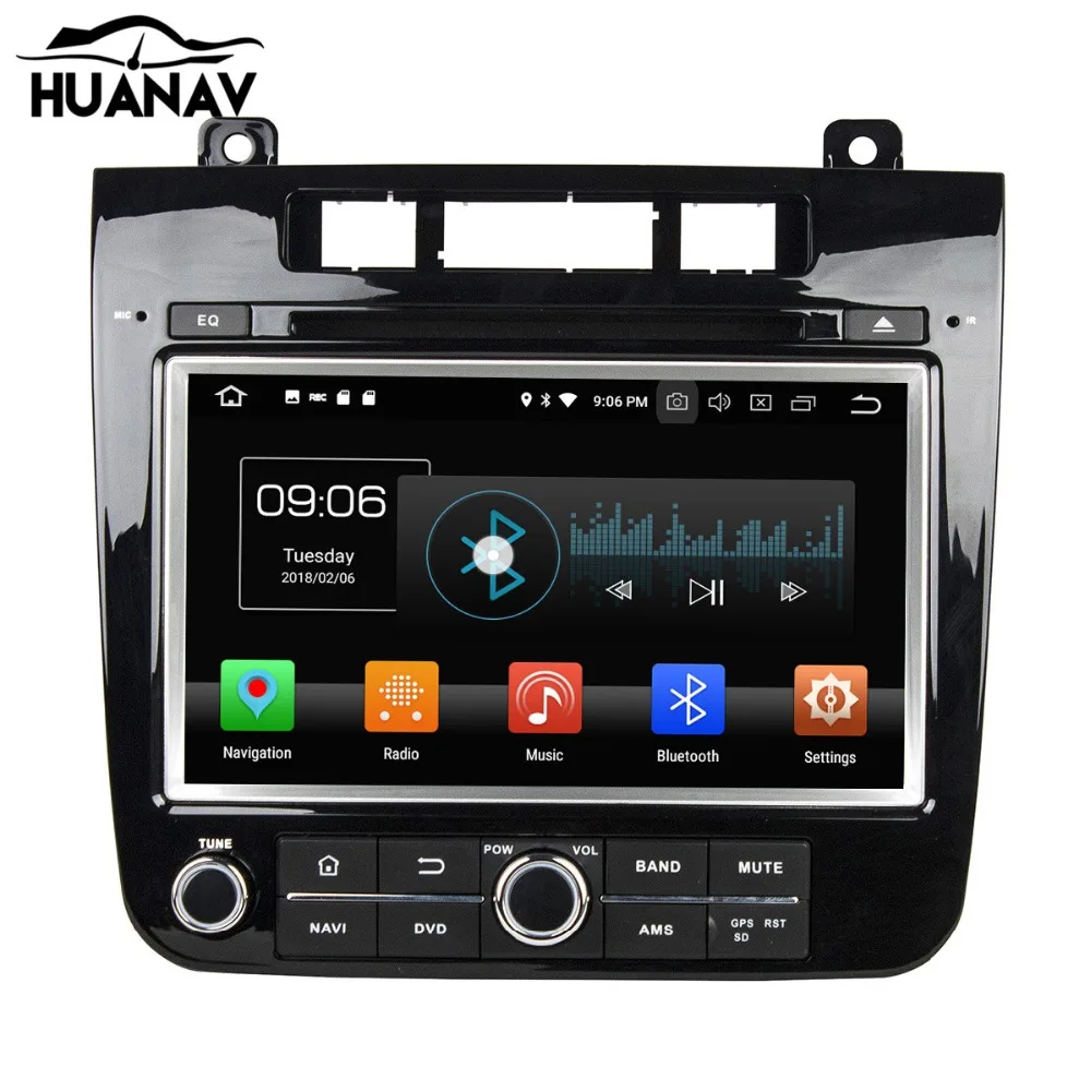 Top HUANVA Androi 8.0 DVD Player GPS navigation For VW Volkswagen TOUAREG 2010+  multimedia player tape recorder 8-Core navi Audio 1