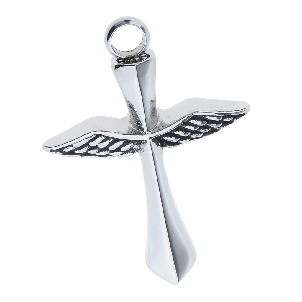 Keepsake Urn Jewelry Bless Cross Angel Wing Cremation Pendant for ashes
