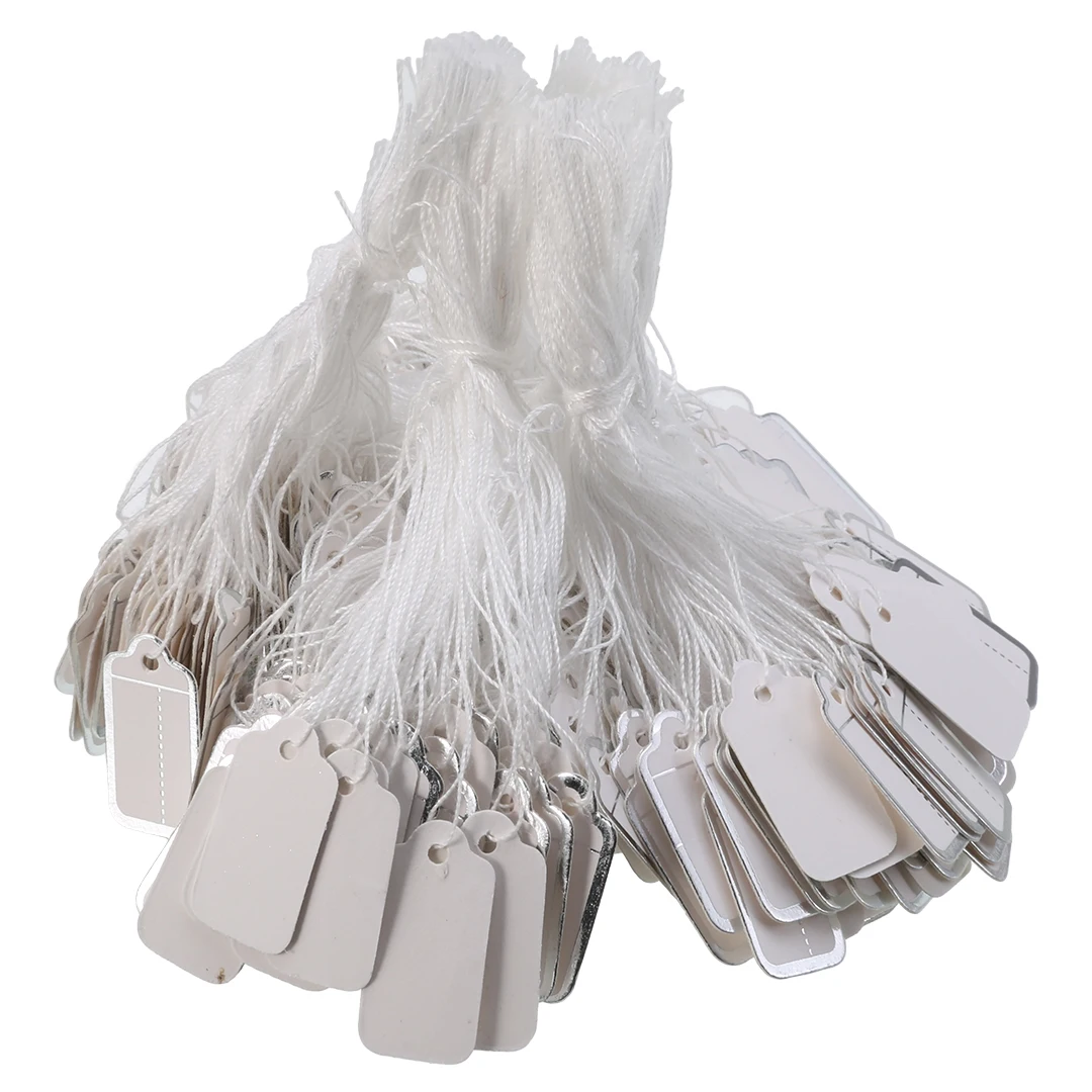 500pcs/lot DIY String Price Label Paper Blank Pricing Tags Packaging Label Garment Tags Gift Card for Jewelry Clothing Display