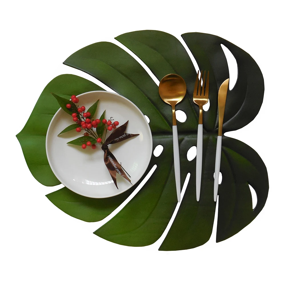 Искусственный лист Monstera кухонная подстилка коврик чаша Противоскользящий декор