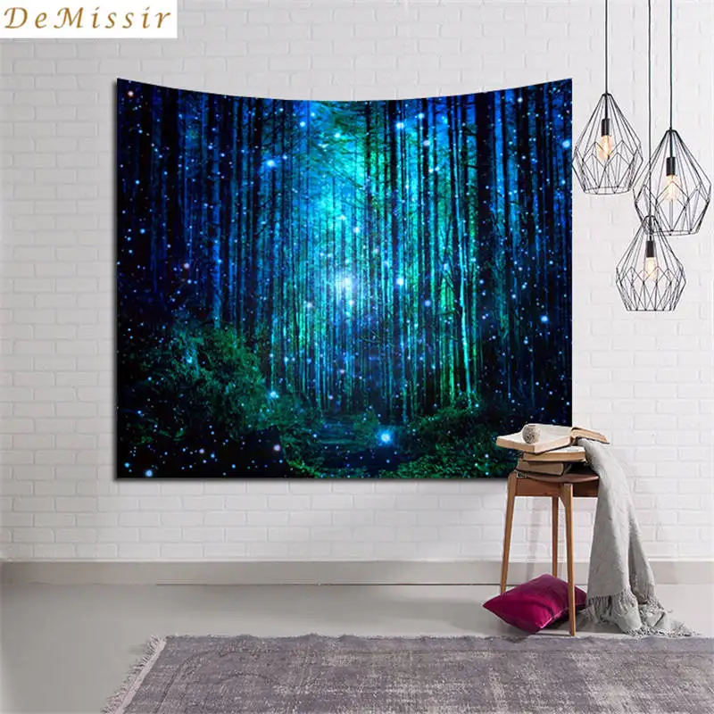 

DeMissir Psychedelic forest Tapestry Decorative Mandala Tapestry Indian 130cmx153cm 229x153cm Boho Wall Carpet