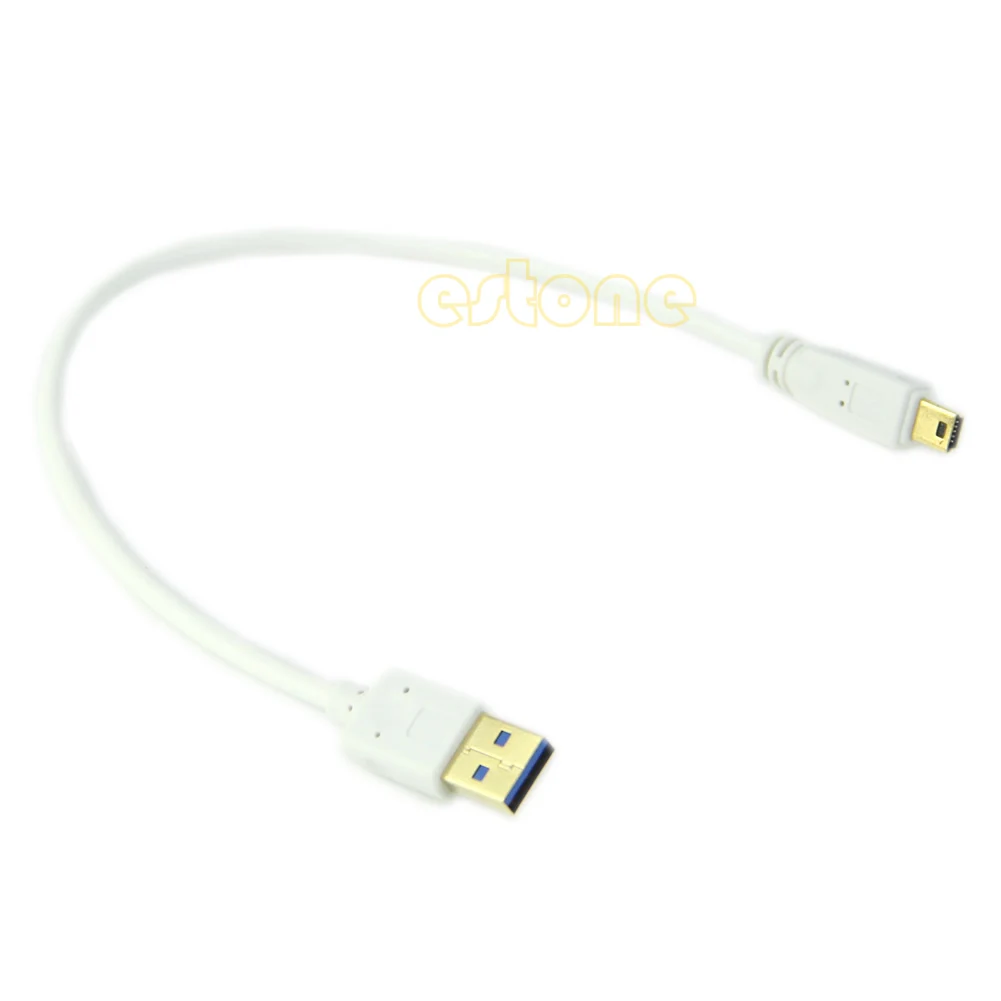 

Fashion USB 3.0 Gold Plated Male Type A to Mini 10 pin B Cable White High Speed