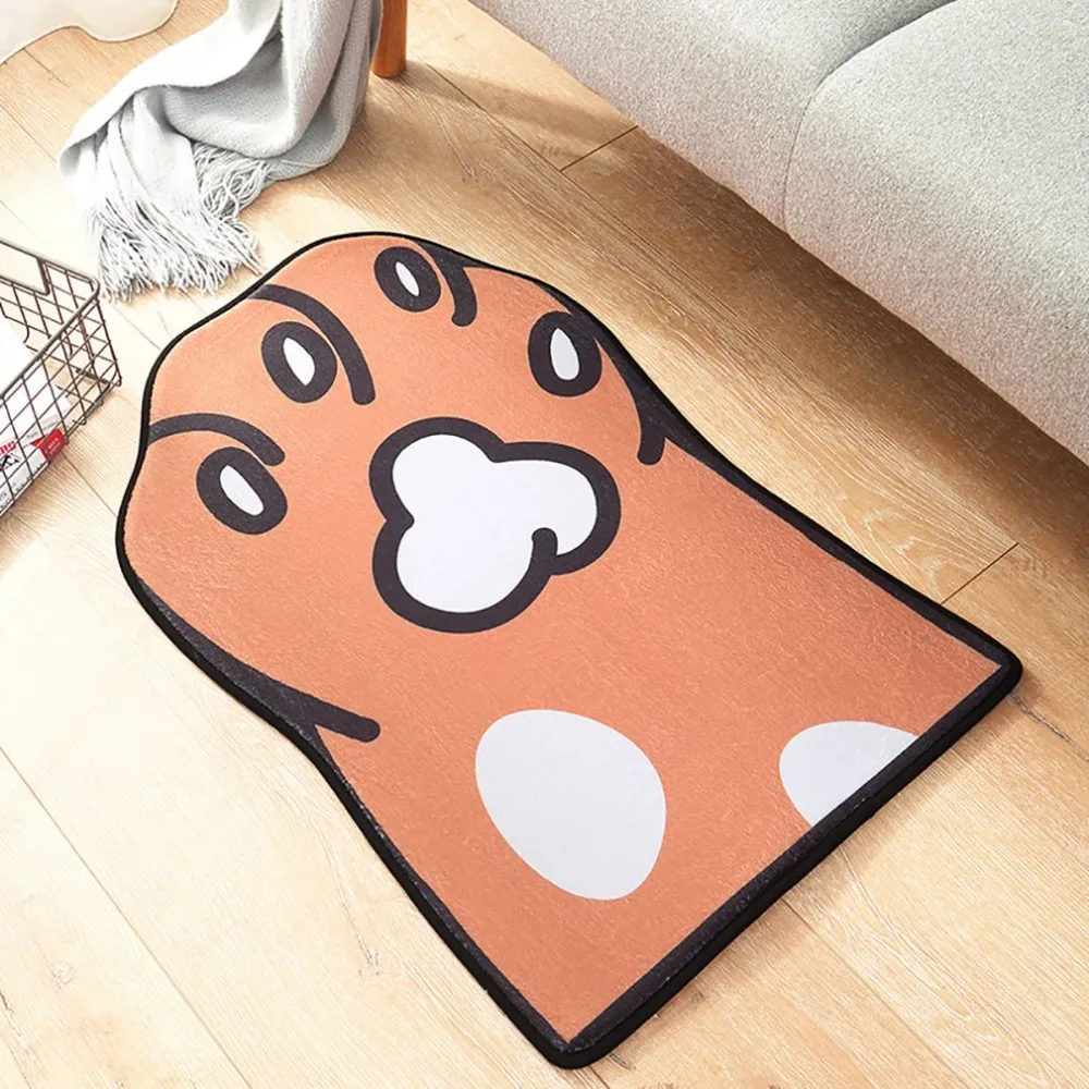 Flannel Cartoon Animal Pattern Home Creative Carpet Mats Home Suede Bedroom Kitchen Long Strip Non-Slip Absorbent Mat