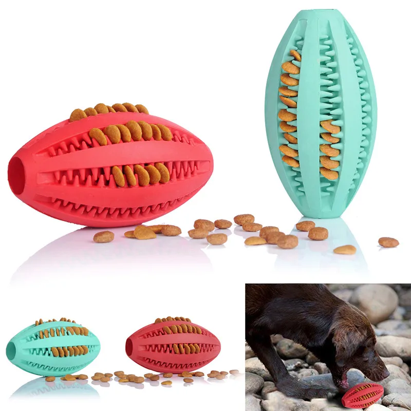 Pet Dog Cat Toys Football Soccer Ball Drain Food Toys Puzzle Resistant
