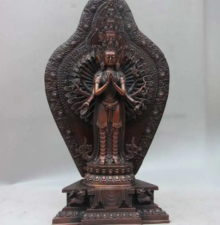 

Tibet Buddhism Bronze Copper Kwan-yin Avalokitesvara Guanyin Bodhisattva Statue